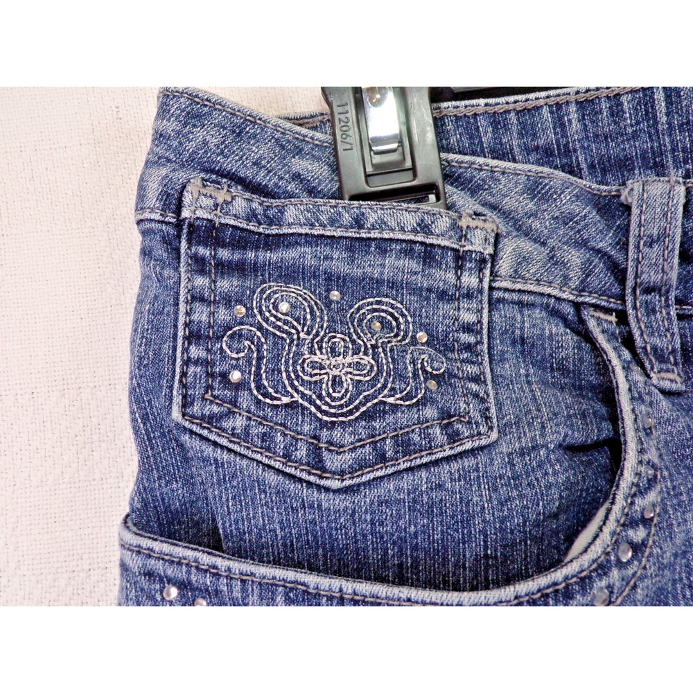Westport Woman Jeans Blue Denim Embellished Rhinestone Pocket Straight Leg 16W - Picture 14 of 14